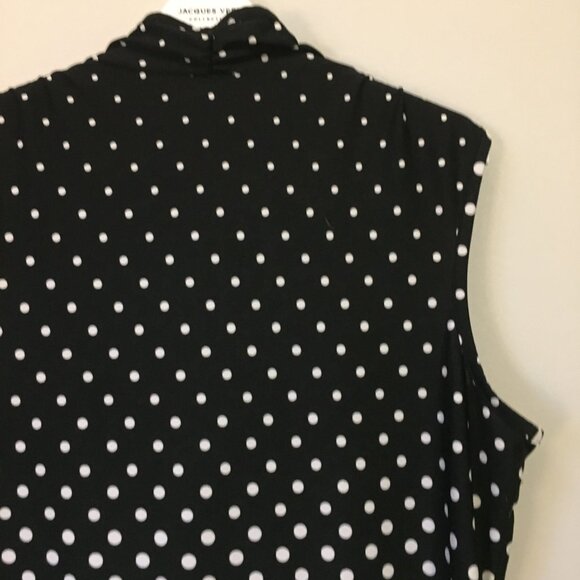 Comic Book B&W Polka Dot Shrug Shoulder Sleeveless Top - Picture 7 of 15